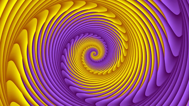 Purple And Yellow Spiral Fractal Image