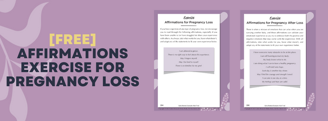 Affirmations Worksheets for Pregnancy Loss